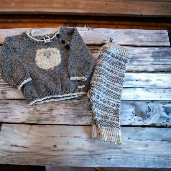 Janie & Jack Holiday Sweater Set 3-6 Months - Picture 1 of 5